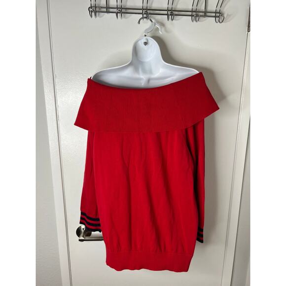 Tommy Hilfiger Women's Off Shoulder Thin Knit Sweater Red NEW ~ Size XL - Picture 4 of 5